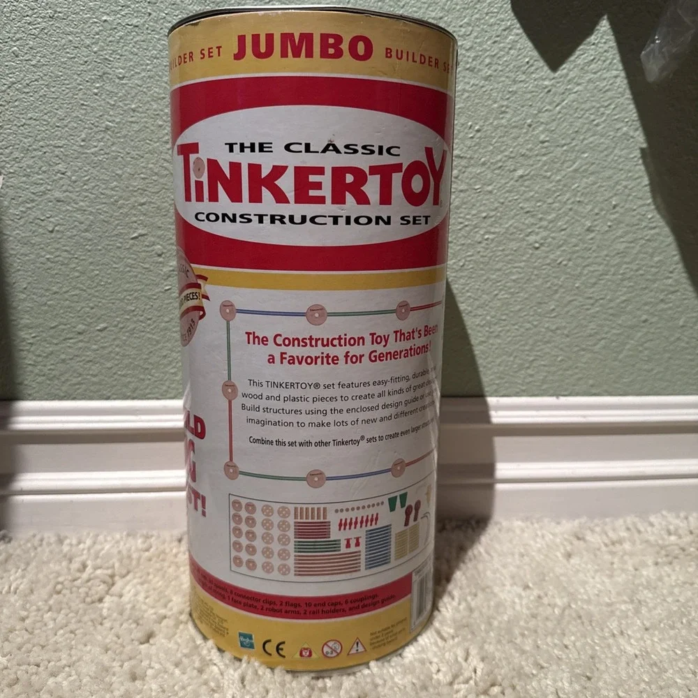 PLAYSKOOL THE CLASSIC TINKERTOY CONSTRUCTION JUMBO BUILDER SET INCOMPLETE 89 PCS